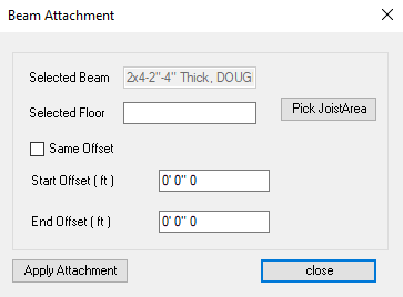 Beam attachment form